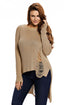 Sexy Khaki Sheer Knit Tangled Long Tail Sweater